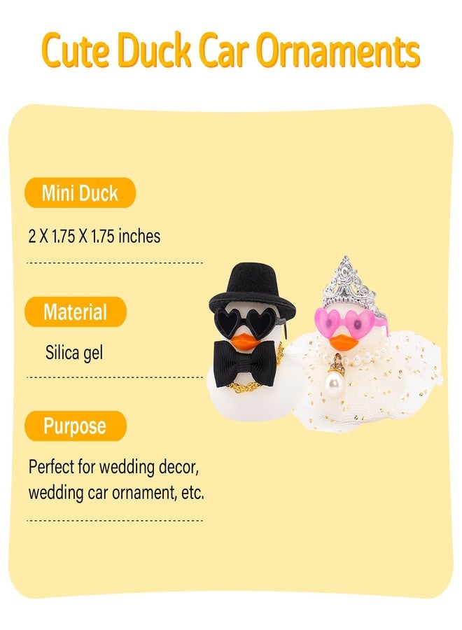 wonuu Pair Set of 2 Colorful Wedding Rubber Ducks, Bride Groom Duckies Marriage Rubber Duck Mini Couple Ducky for Ceremony Gift Souvenir Marry Blessings Elegant Heartwarming Present, White - Image 2